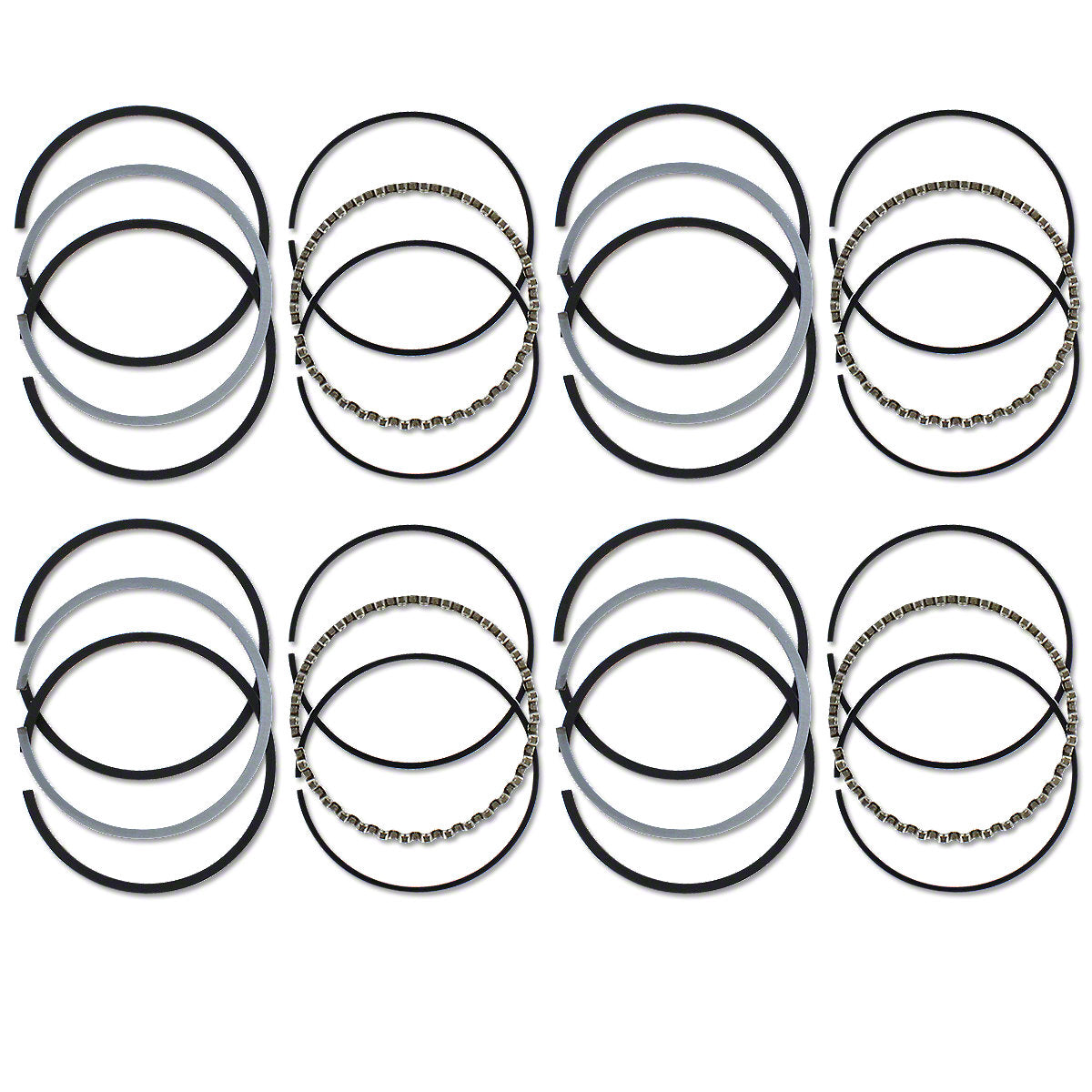 Piston Ring Set 4-Cylinder 3" Bore Fits Cockshutt E2 20 Tractors TO12103