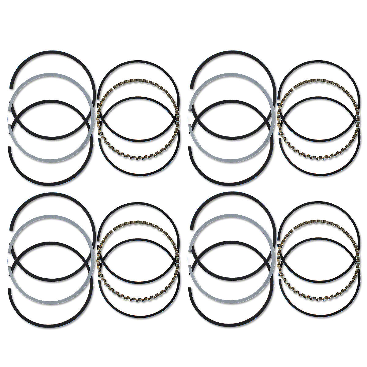 Piston Ring Set 4-Cyl 3-5/8" Bore Fits Case S SC SC-3 SC-4 SI SO Tractors