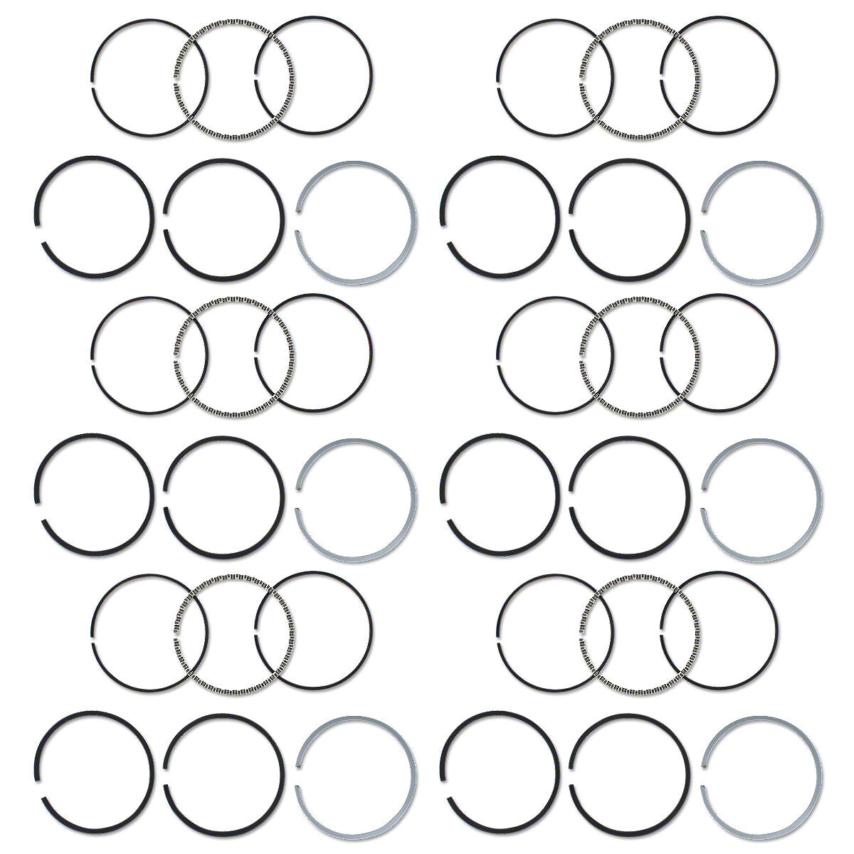 Piston Ring Set 6 Cylinder Fits Massey Harris MH 101 Super Tractor W/ 217 Engine