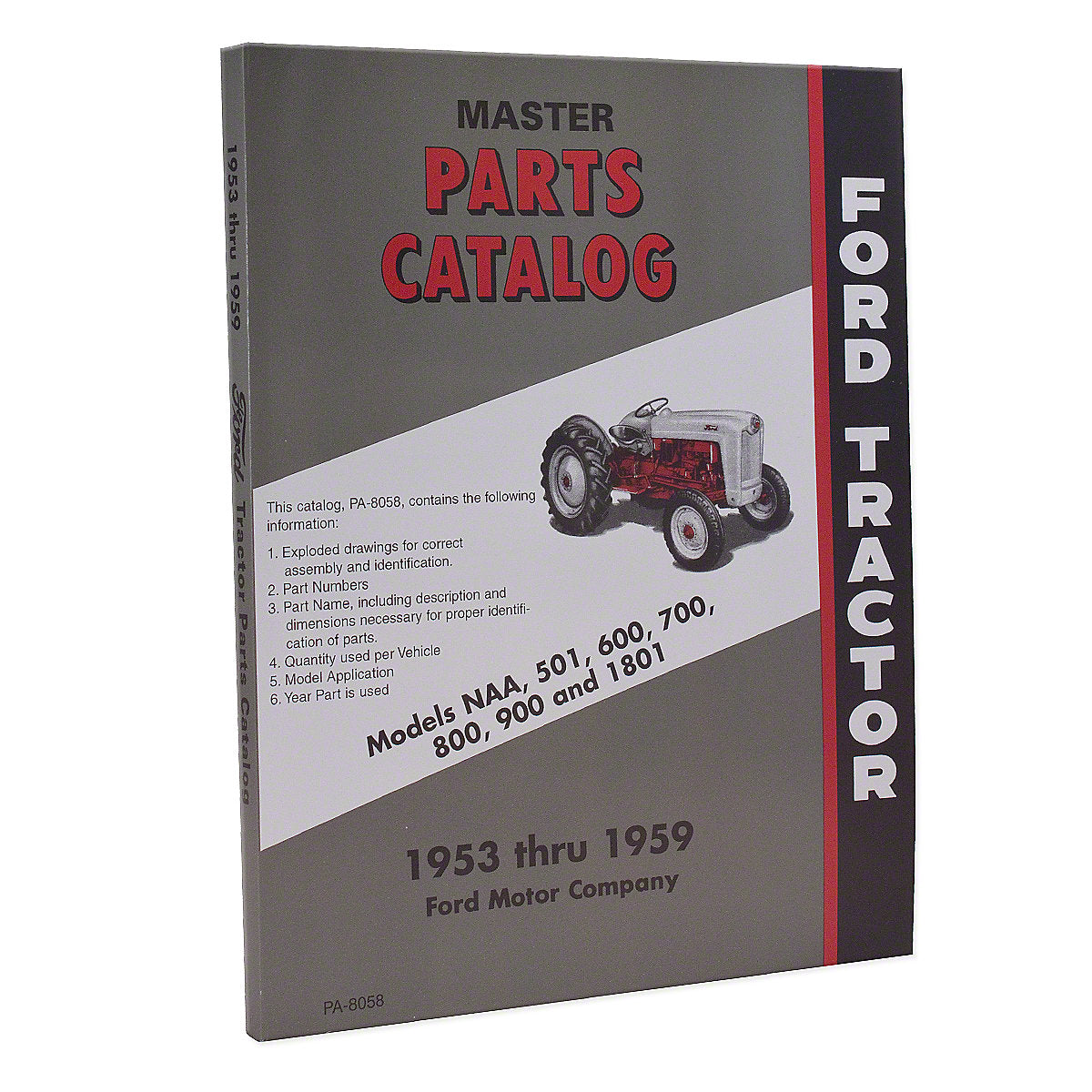 Parts Manual Reprint fits Ford Tractor | Many 1953-1959 Models | PA8058