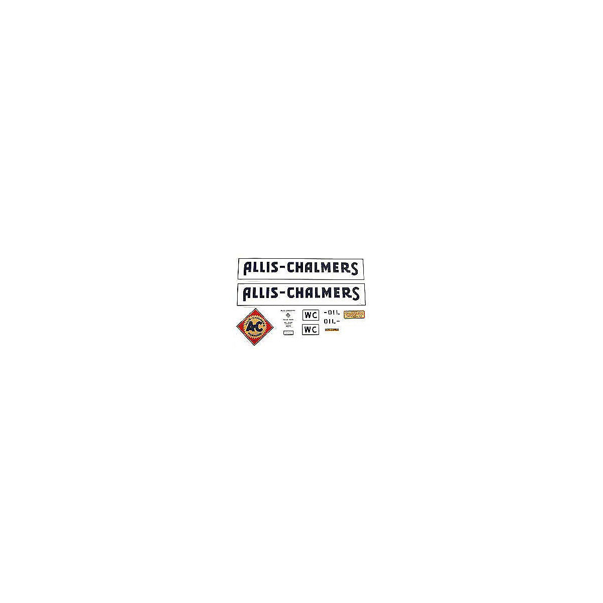 Mylar Decal Set Fits 1934-1938 Allis Chalmers WC Tractor