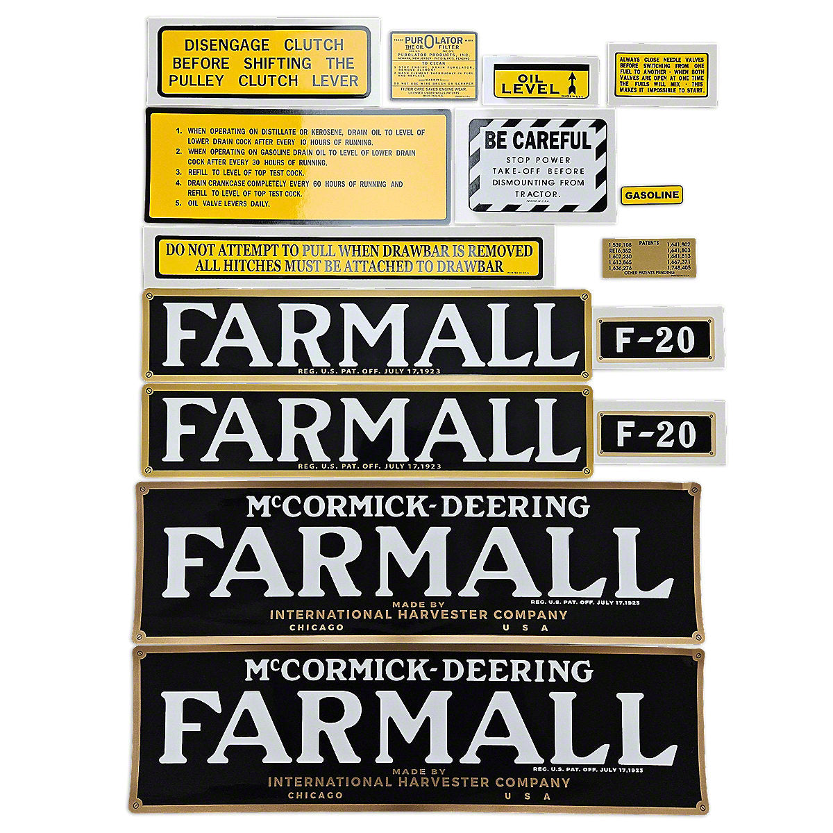 Mylar Decal-Fits International Tractor F-20