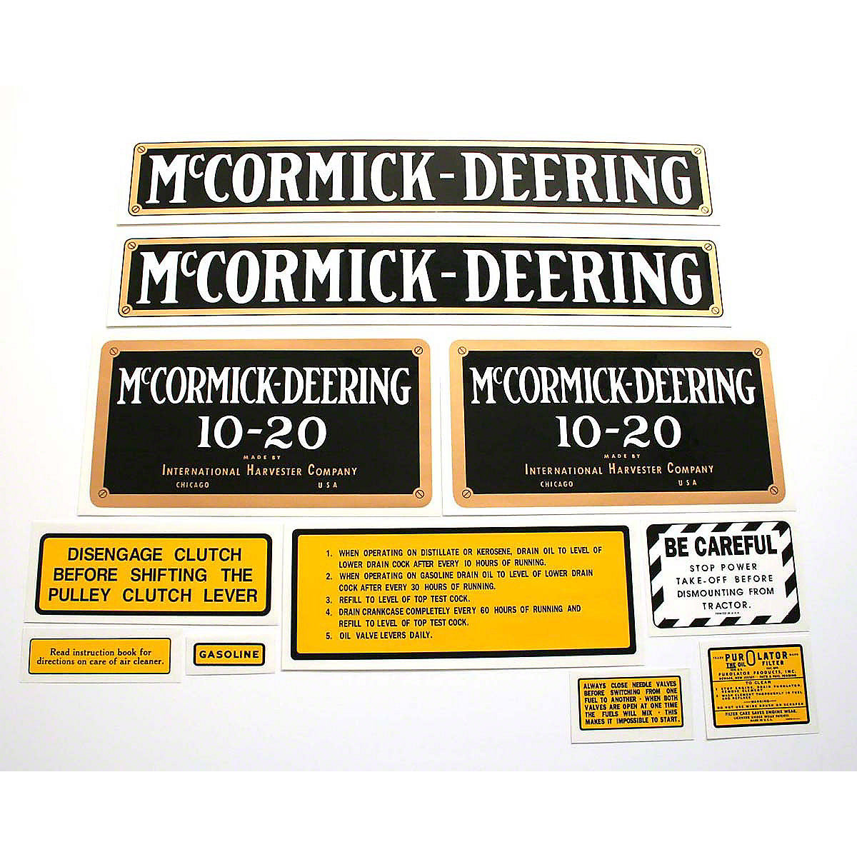 Mylar Decal Set Fits International 10-20 McCormick Deering Tractor