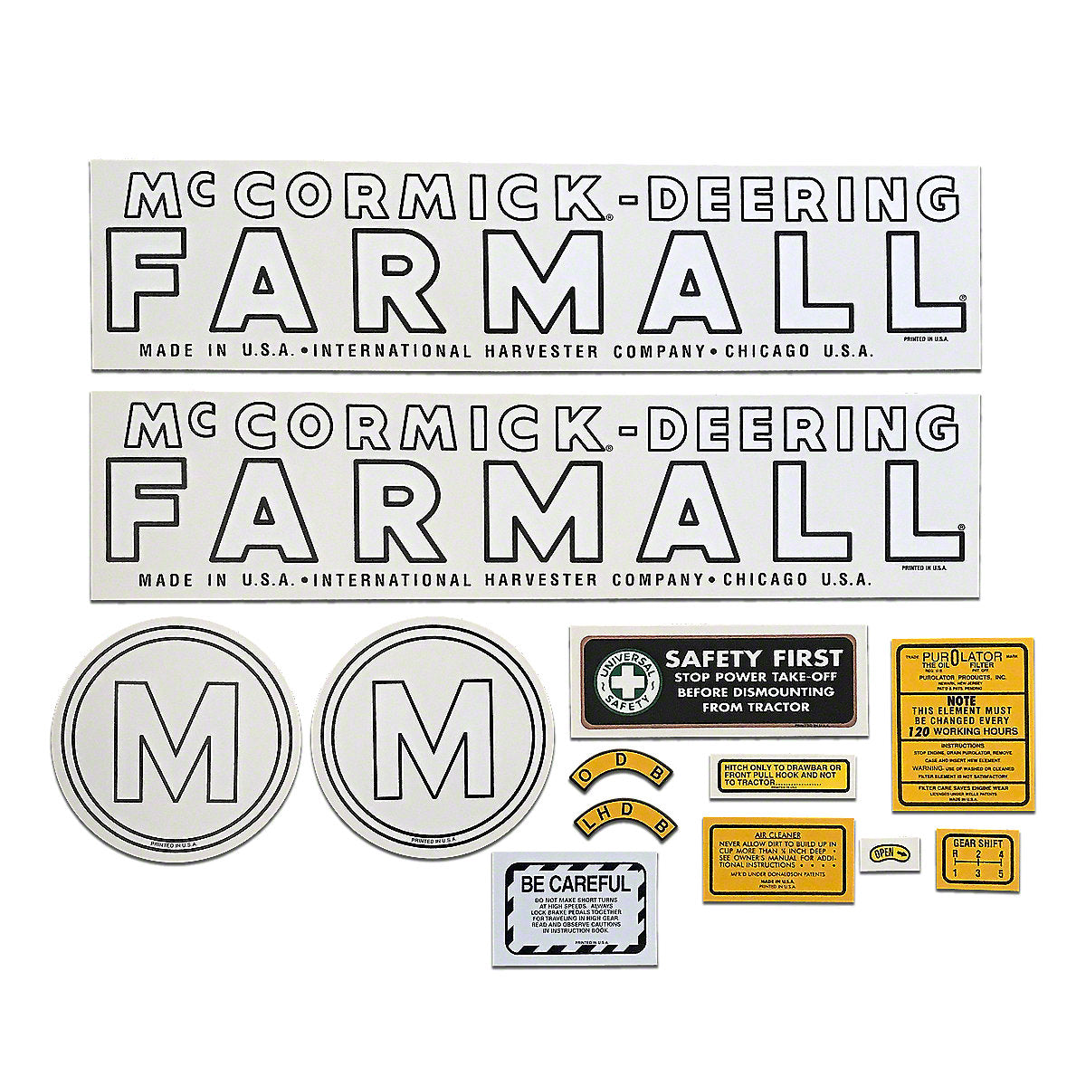 Mylar Decal Set Fits 1939-1944 International M McCormick Deering Tractor