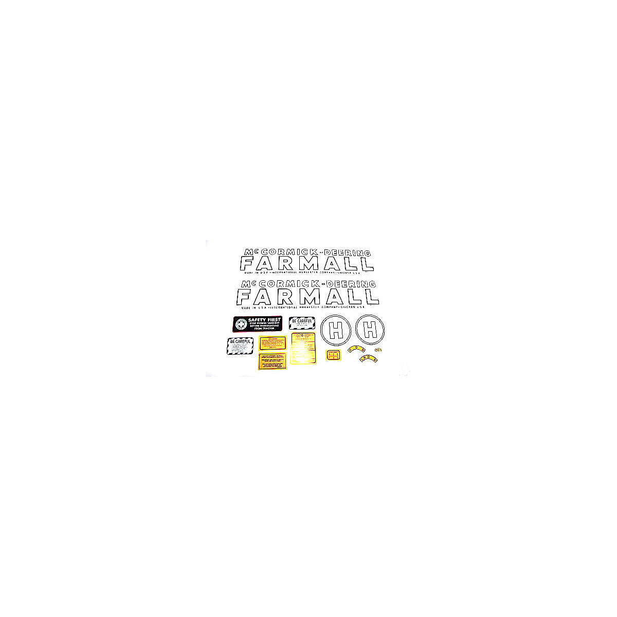 Mylar Decal Set Fits 1942-1944 International H McCormick Deering Tractor