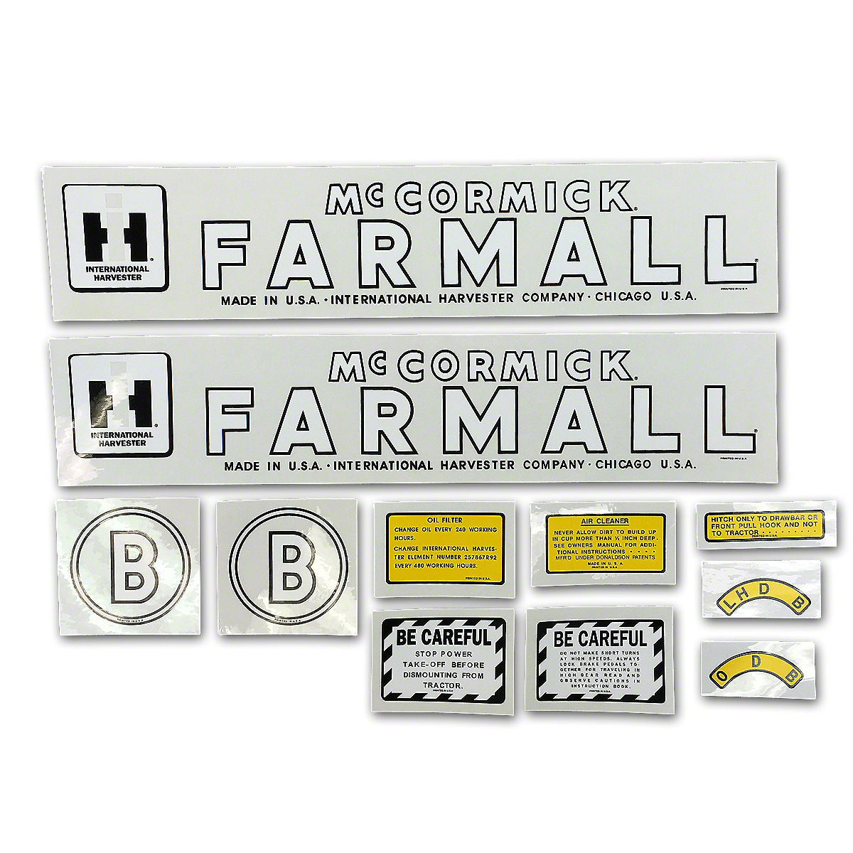 Mylar Decal Set Fits 1945-1952 International B Tractor