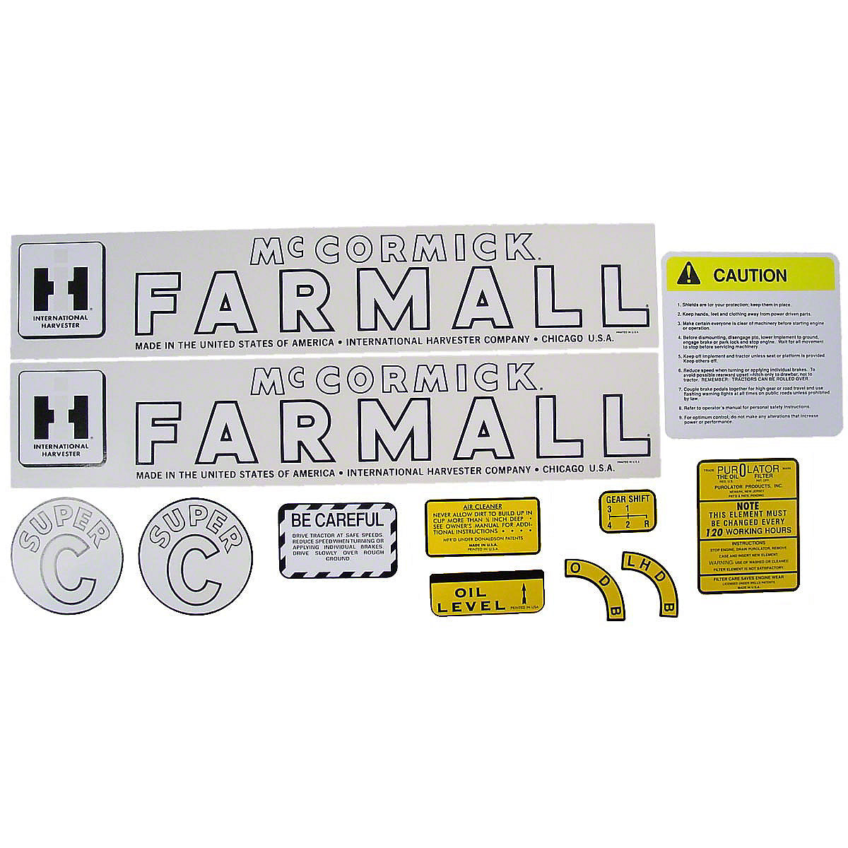Mylar Decal Set Fits 1951-1954 International Super C Tractor