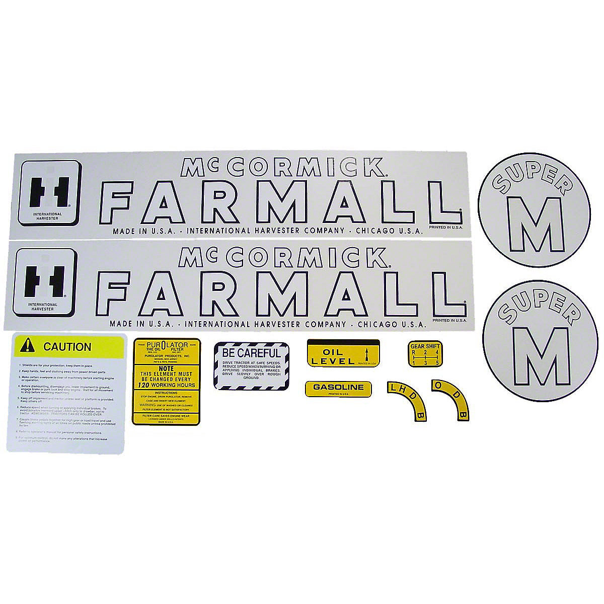 Mylar Decal Set Fits 1952-1954 International Super M Tractor
