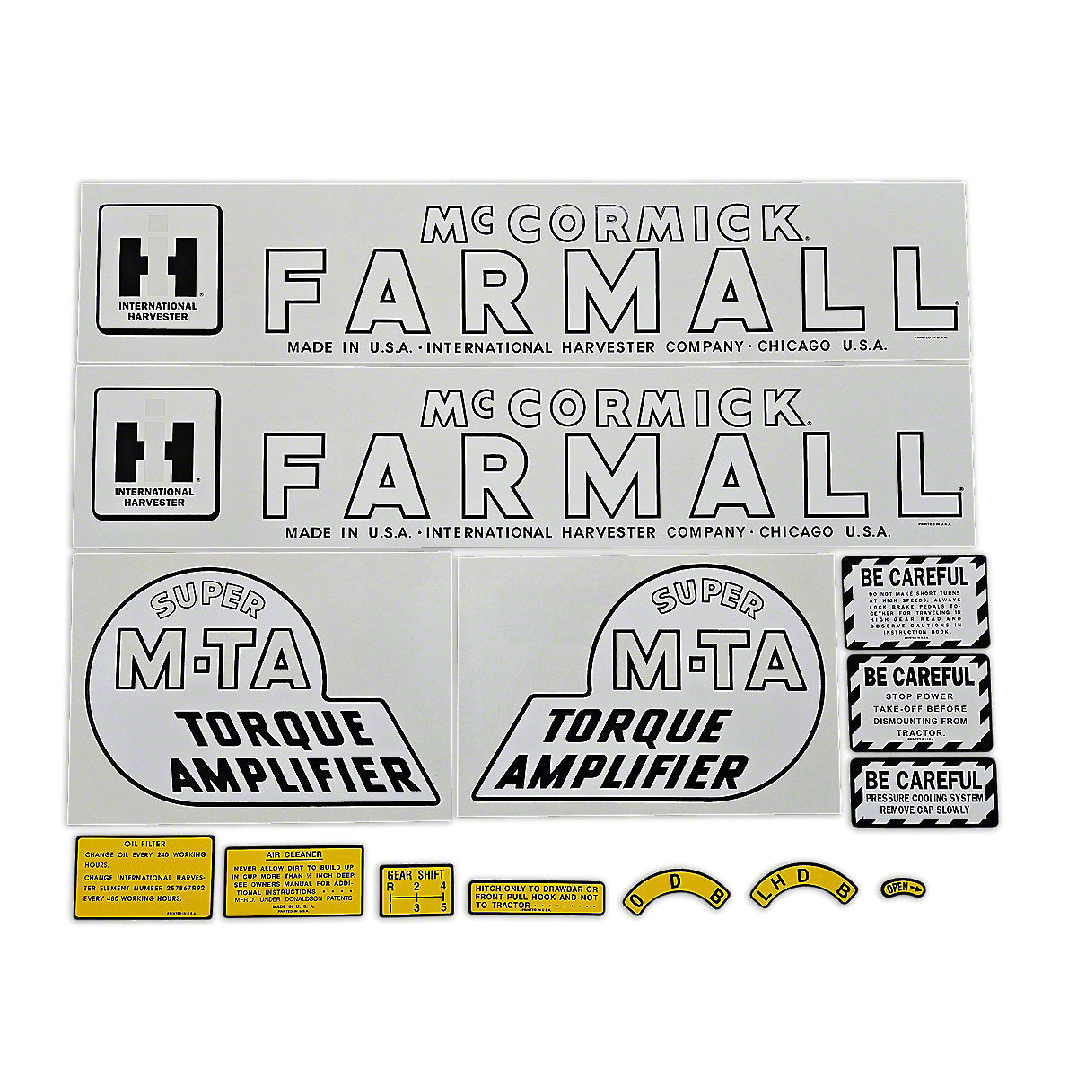 Mylar Decal Set Fits 1954 International Super MTA Tractor