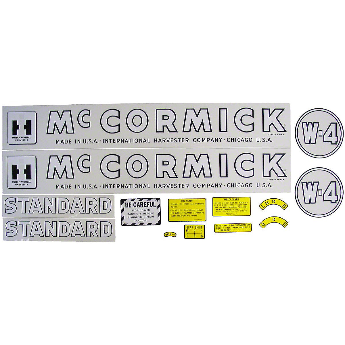 Mylar Decal Set Fits 1945-1952 International W4 Tractor