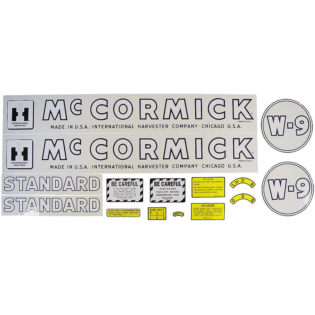 Mylar Decal Set Fits 1945-1952 International W9 Tractor
