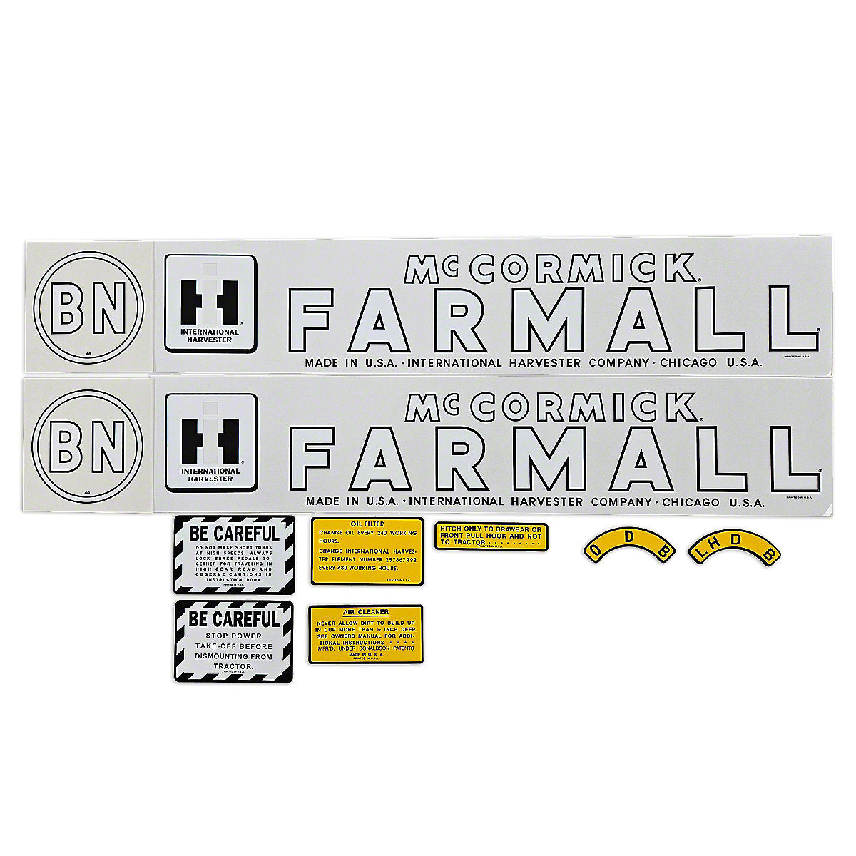 Mylar Decal Set Fits 1945-1952 International BN Tractor