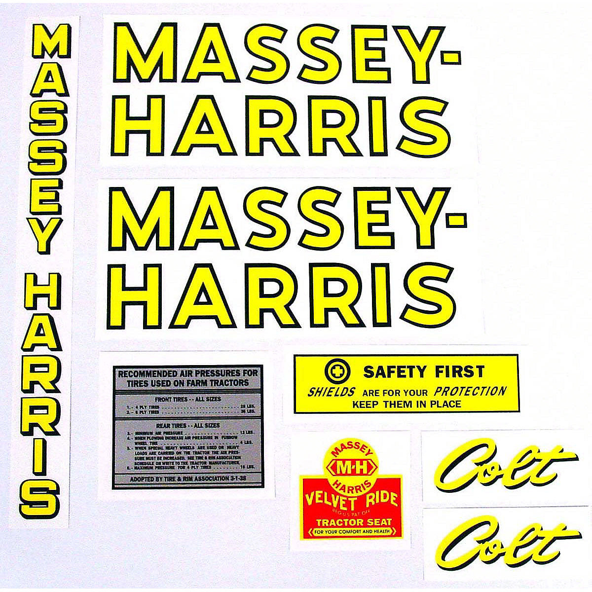 Mylar Decal Set Fits Massey Harris Colt (21) Tractor