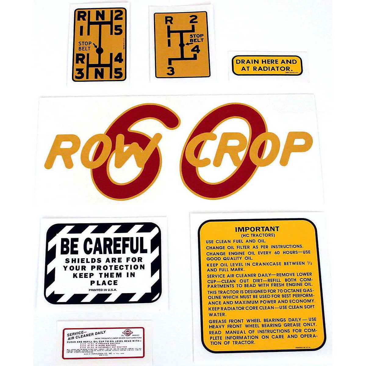 Mylar Decal Set Fits White / Oliver Tractor 60 Row Crop