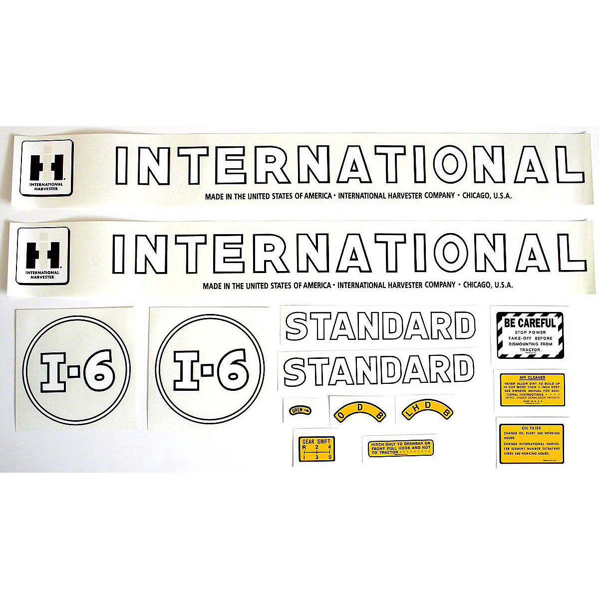 Mylar Decal Set Fits 1945-1952 International I6 Tractor