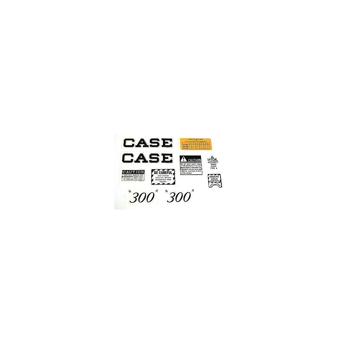 Mylar Decal Set Case 300 Script Tractor