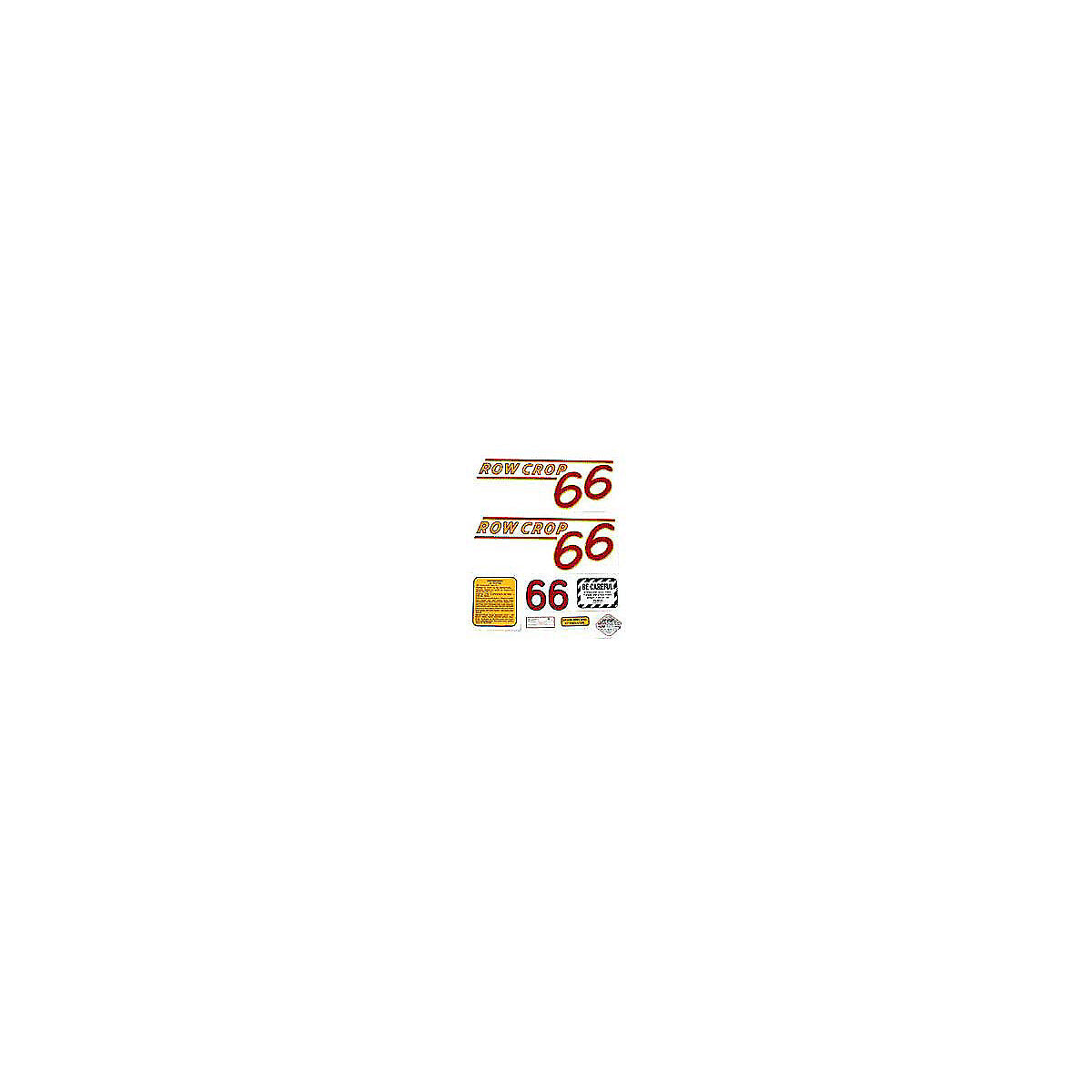 Mylar Decal Set Fits Oliver 66 Row Crop Tractor | Red Numbers