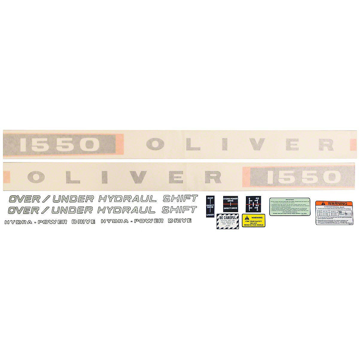 Vinyl Cut Decal Set Fits Oliver 1550 Tractor