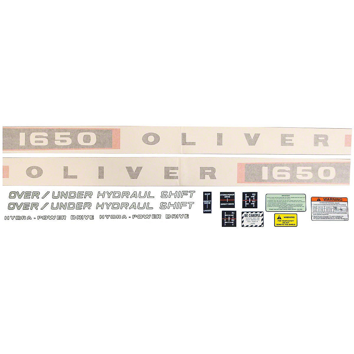 Vinyl Cut Decal Set Fits Oliver 1650 Gas Tractor