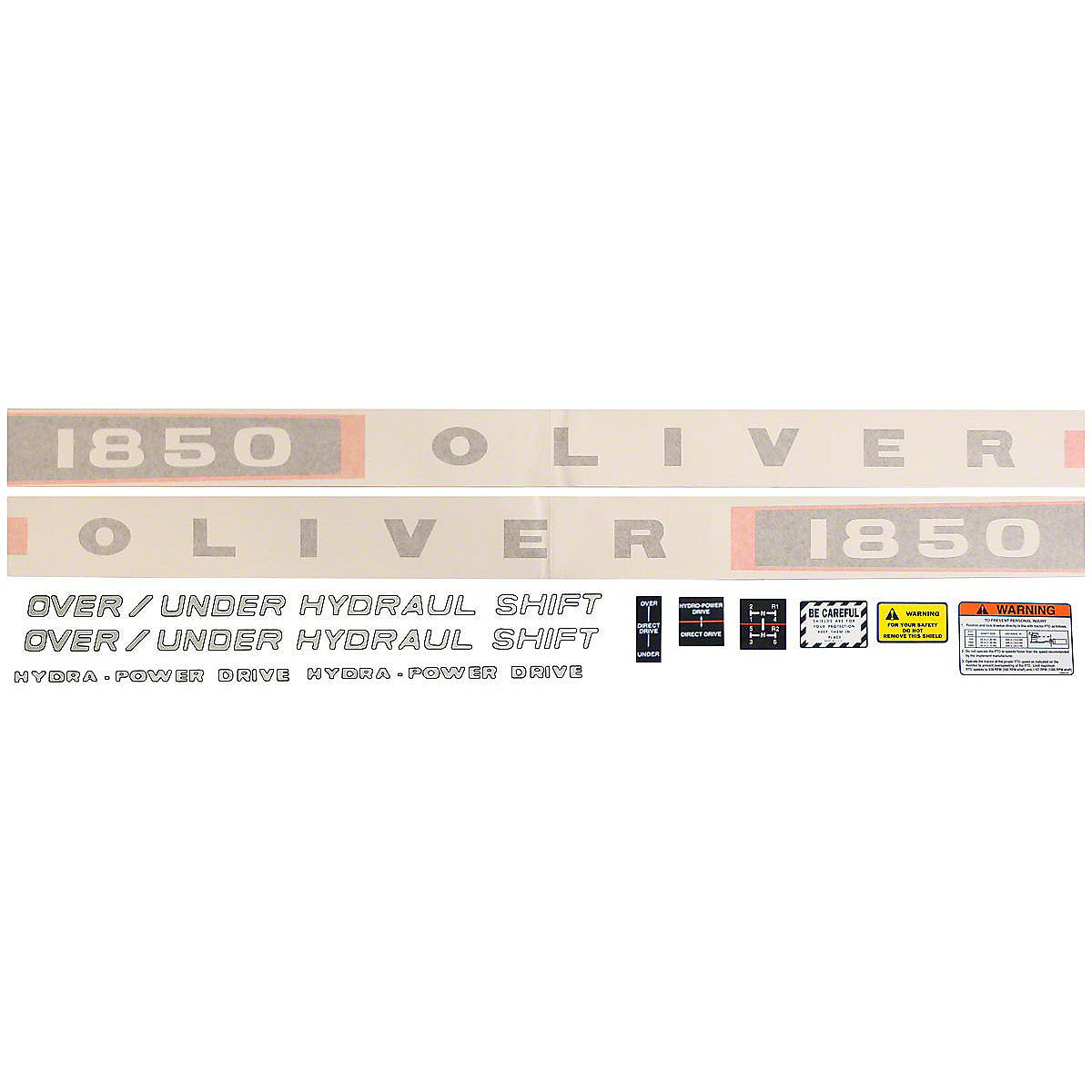 Vinyl Cut Decal Set Fits Oliver 1850 Gas Tractor
