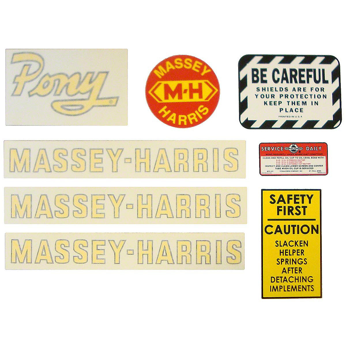 Vinyl Cut Decal Set Fits Massey Harris Pony Tractor