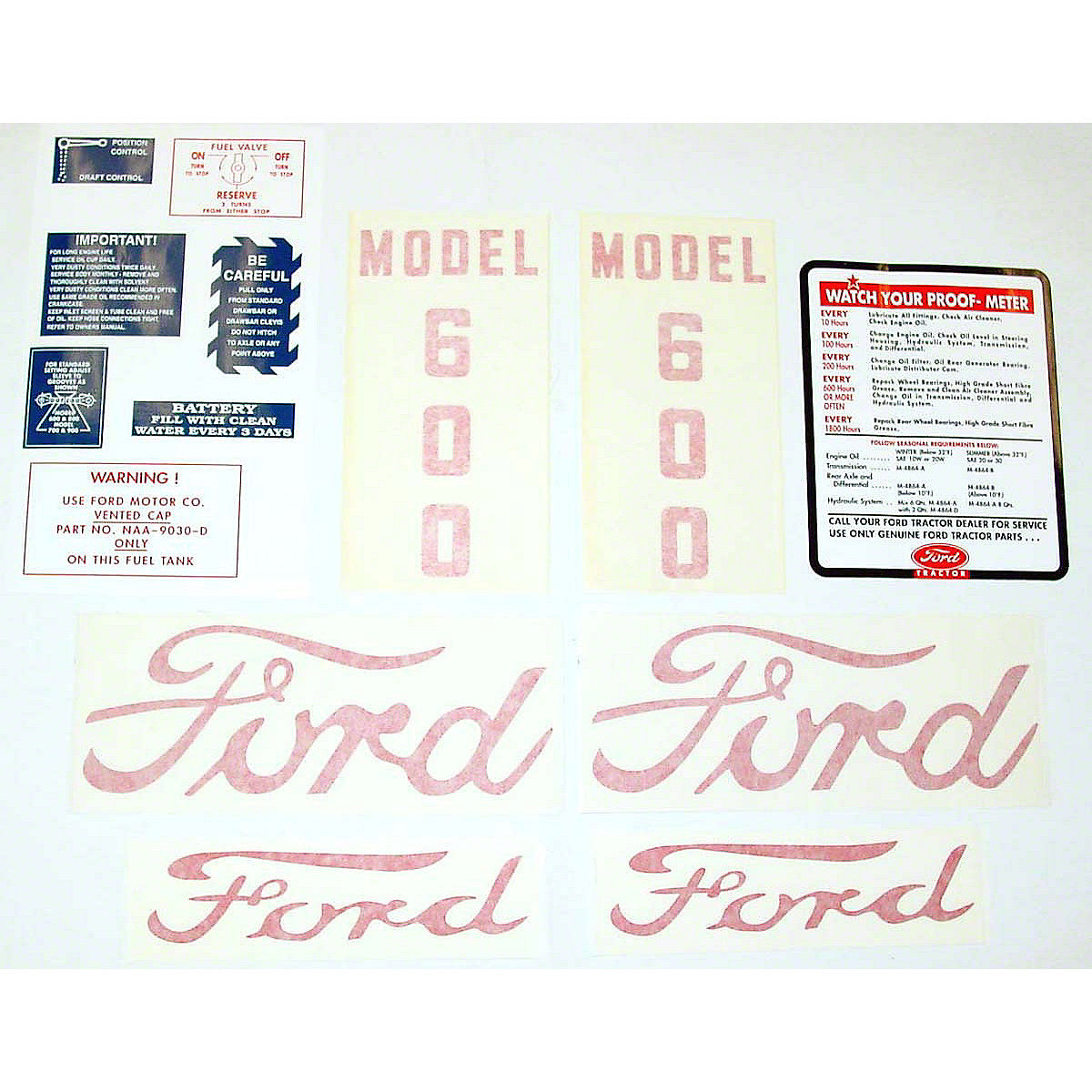 Vinyl & Mylar Decal Set Fits 1955-1957 Ford 600 Tractor | D-6005557