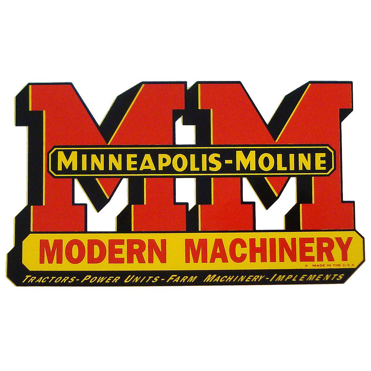 MM Decal Fits Minneapolis Moline Tractor | 3" x 5"