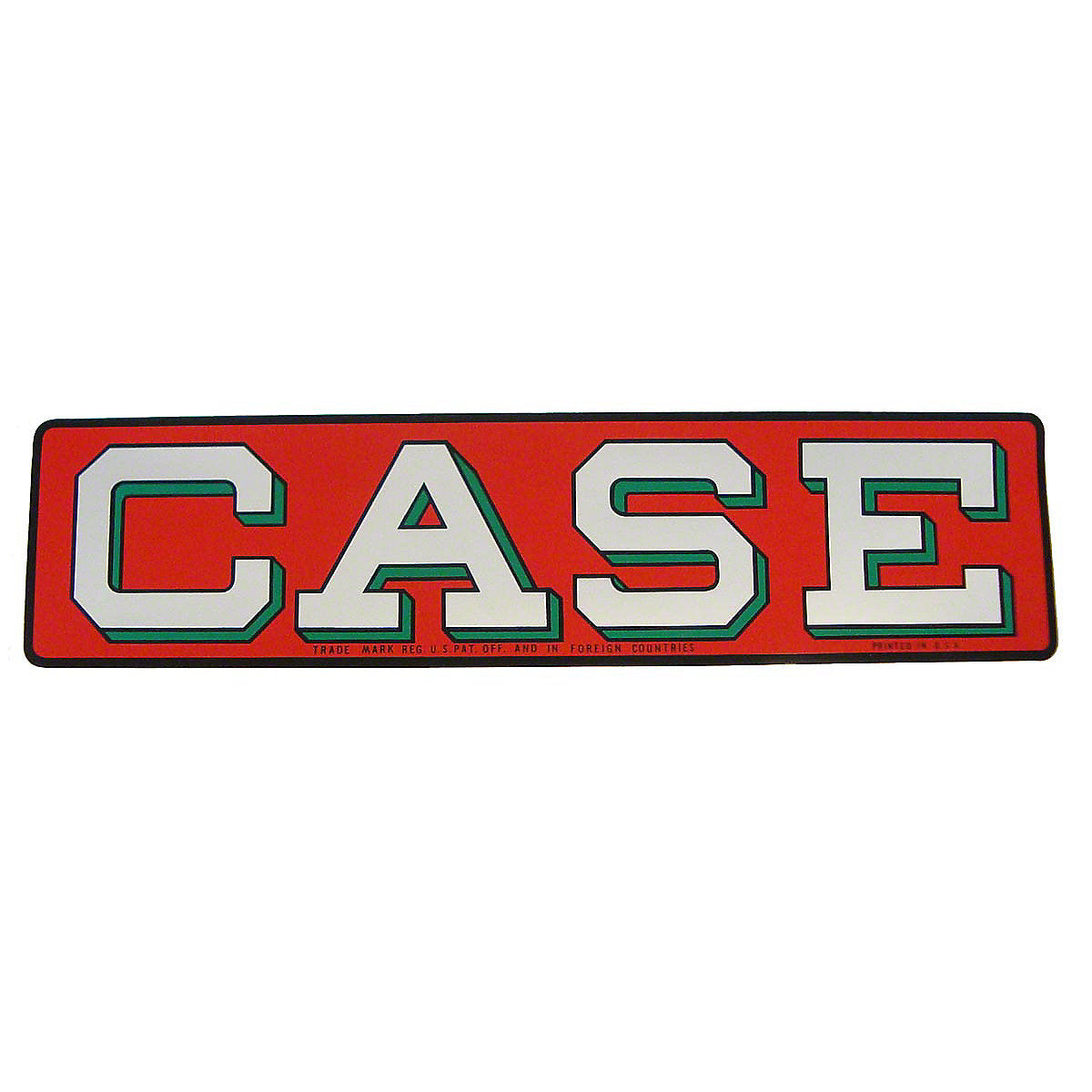 Case Decal silver letters red background Fits Case Tractor