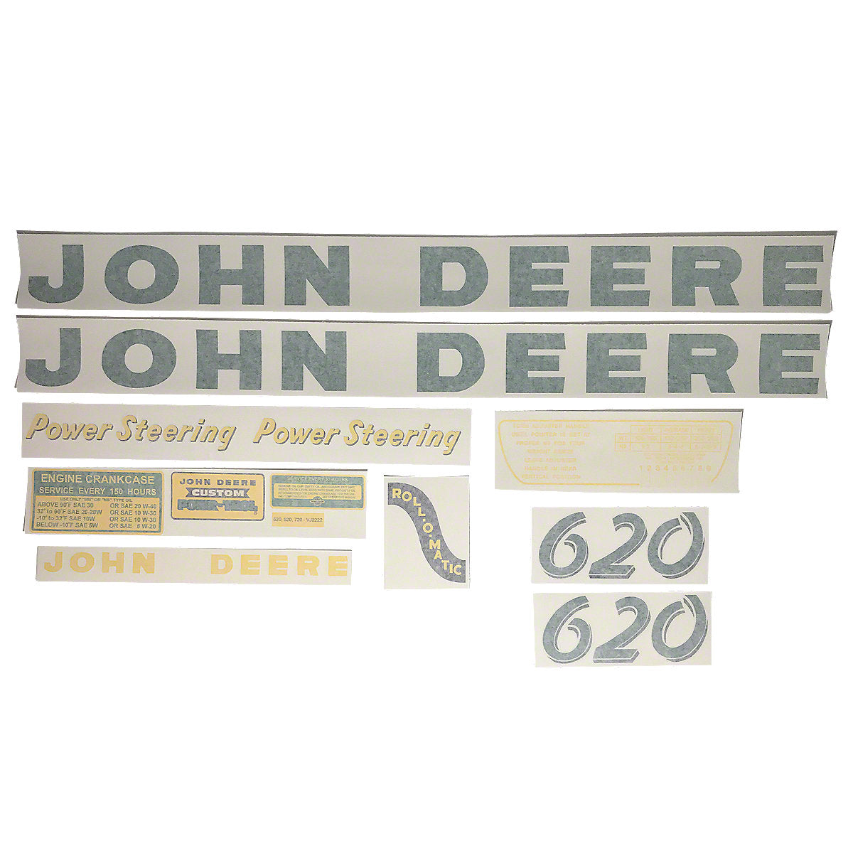 Vinyl Cut Decal Set fits John Deere 620 Tractor