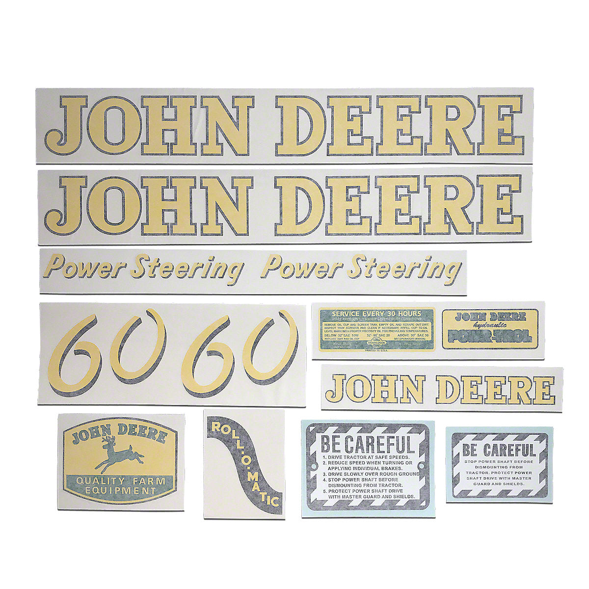 Vinyl Cut Decal Set fits John Deere 60 Tractor