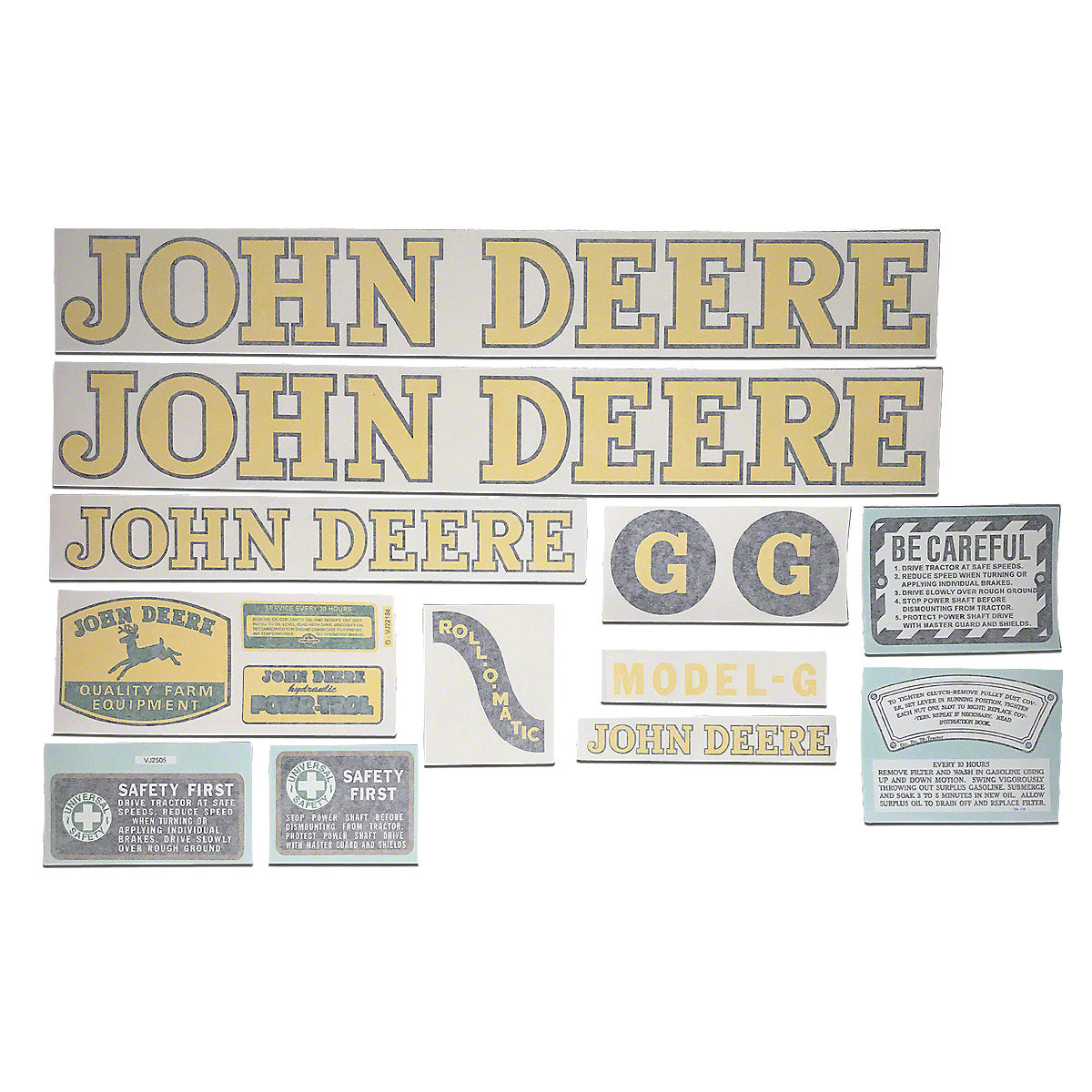 Vinyl Cur Decal Set Fits 1947-1952 John Deere G Styled Hood Tractor