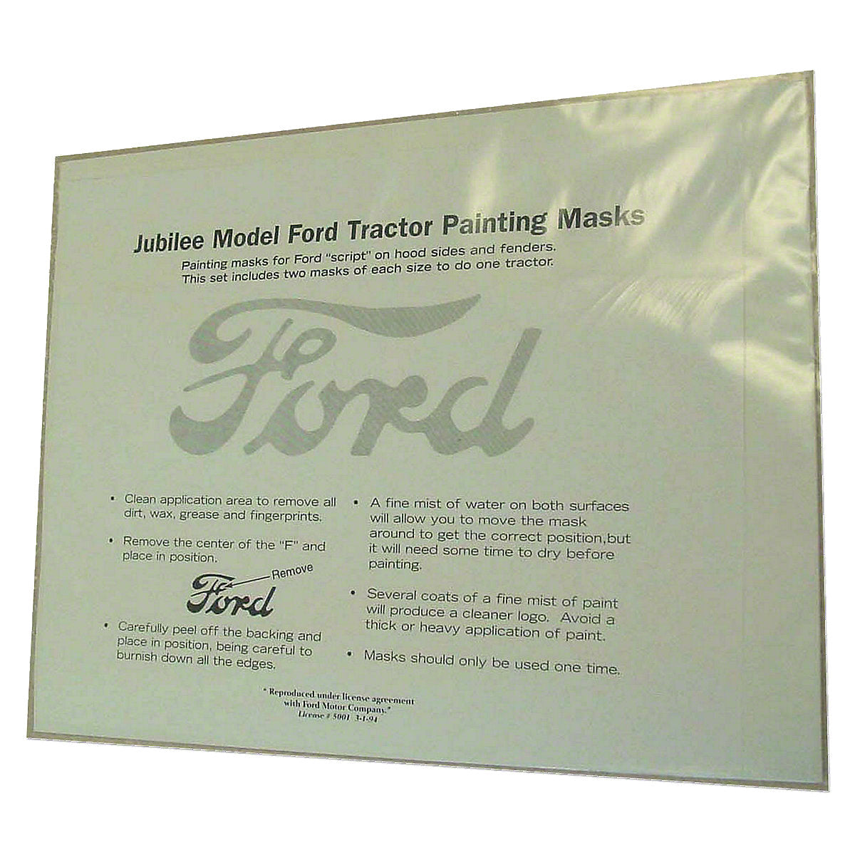 Ford Script Painting Mask Kit fits Ford Tractor