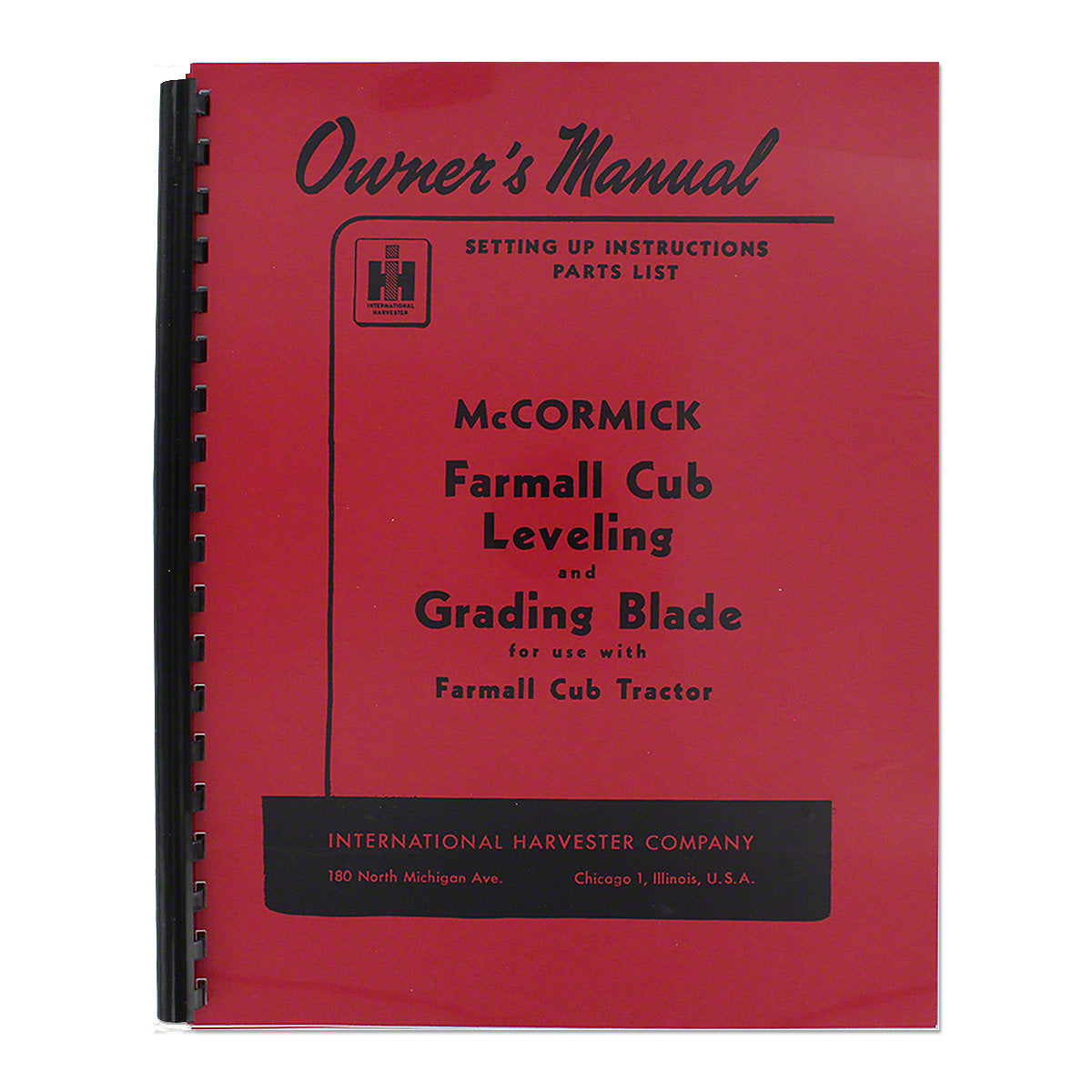 Operator Manual Reprint For International Tractor Implements