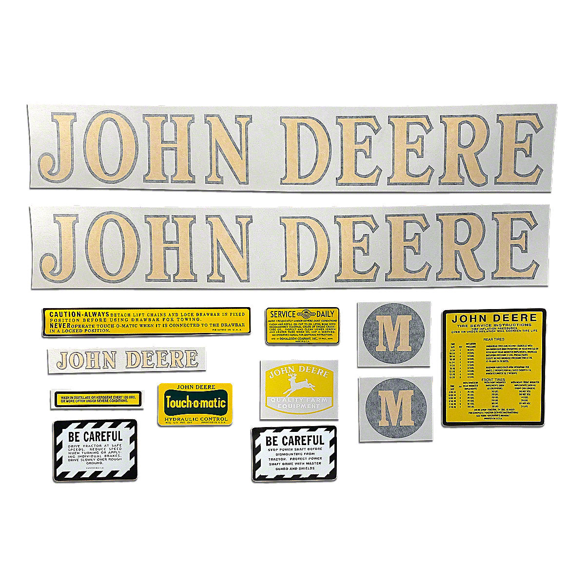 Vinyl Cut Decal Set Fits 1947-1949 John Deere M Tractor