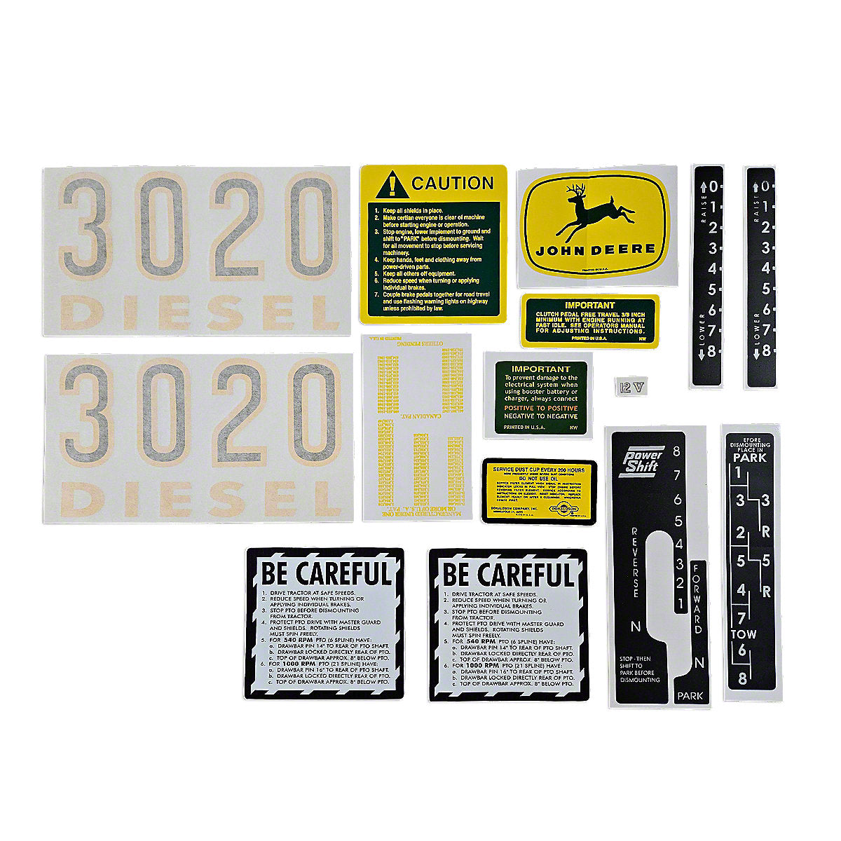 John Deere 3020 Vinyl Cut Decal Set Fits John Deere Tractor