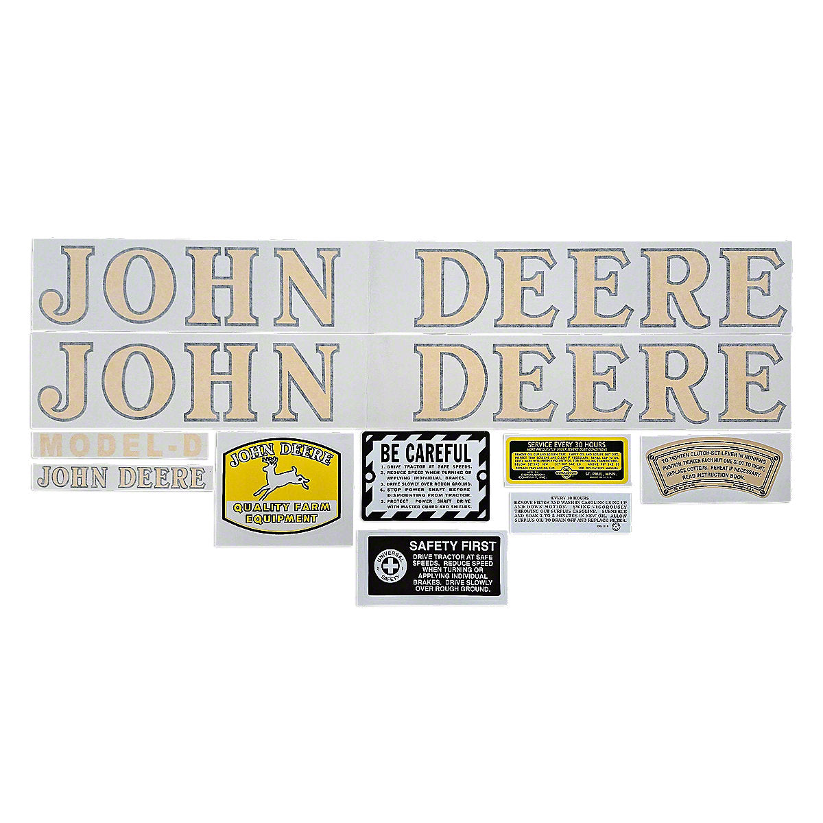 Vinyl Cut Decal Set (1941-46) Fits John Deere D Tractors | VJD104