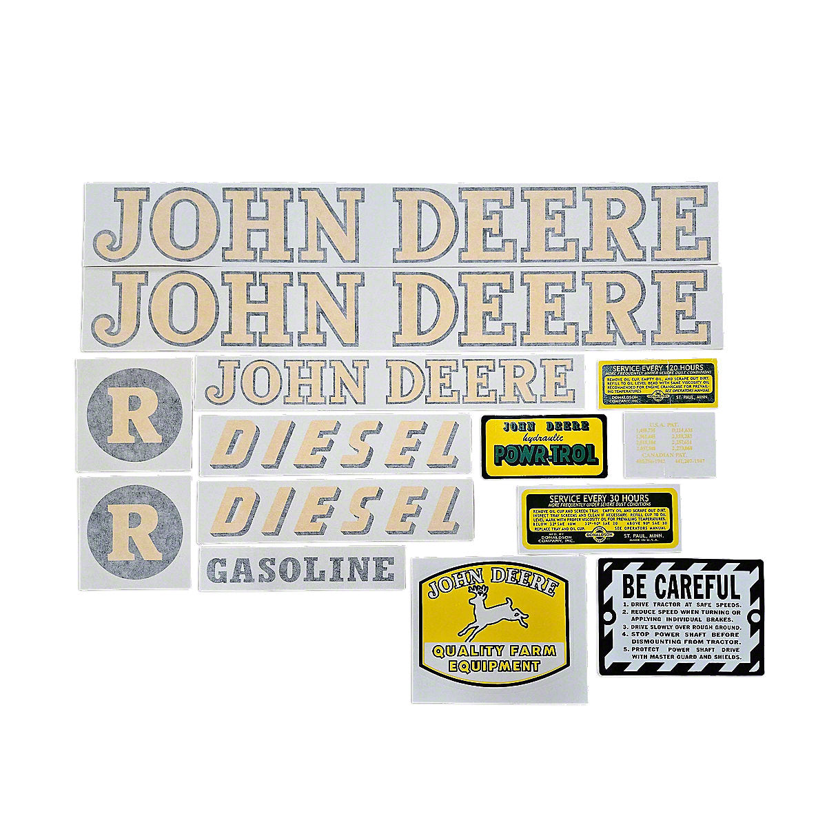 Vinyl Cut Decal Set Fits John Deere R Tractors