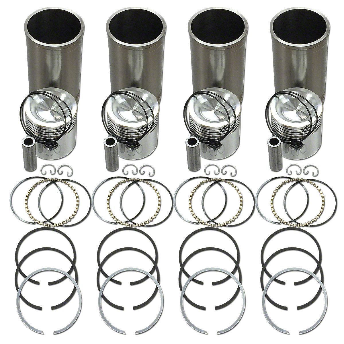 Sleeve & Piston Kit 3-3/8" Overbore Fits Massey Tractor | 1751549M91, 830641M91, 830697M91, PK105, Z129T-102