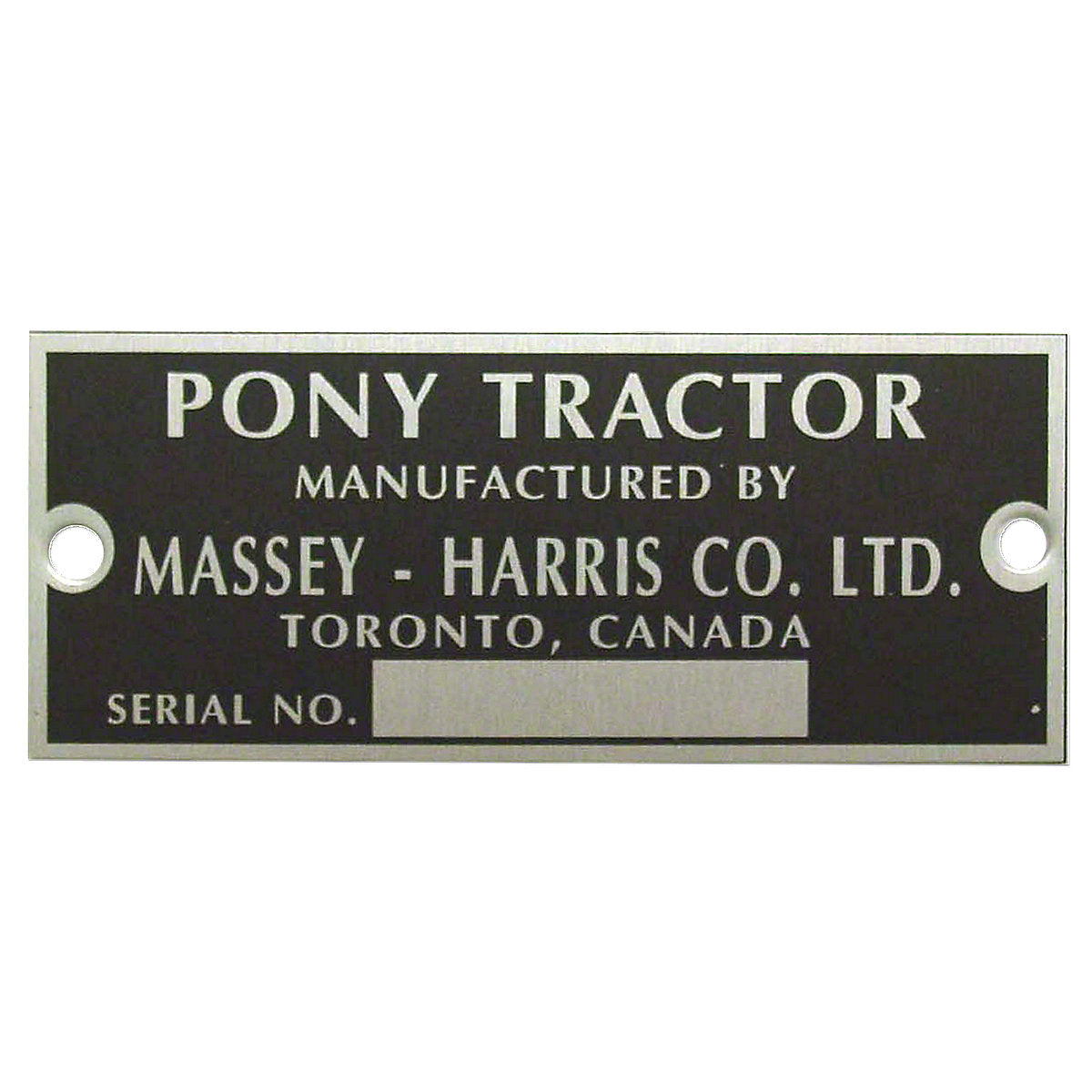 Serial Number Tag Fits Massey Harris Pony Tractor