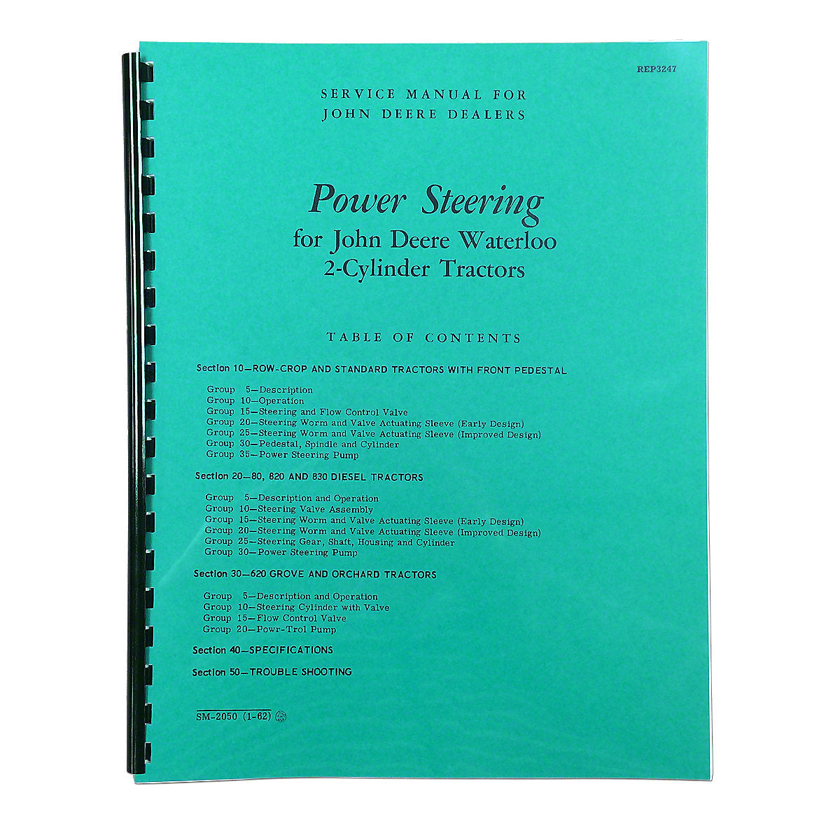 Service Manual Power Steering fits John Deere 50 60 Tractor | Replaces SM2050