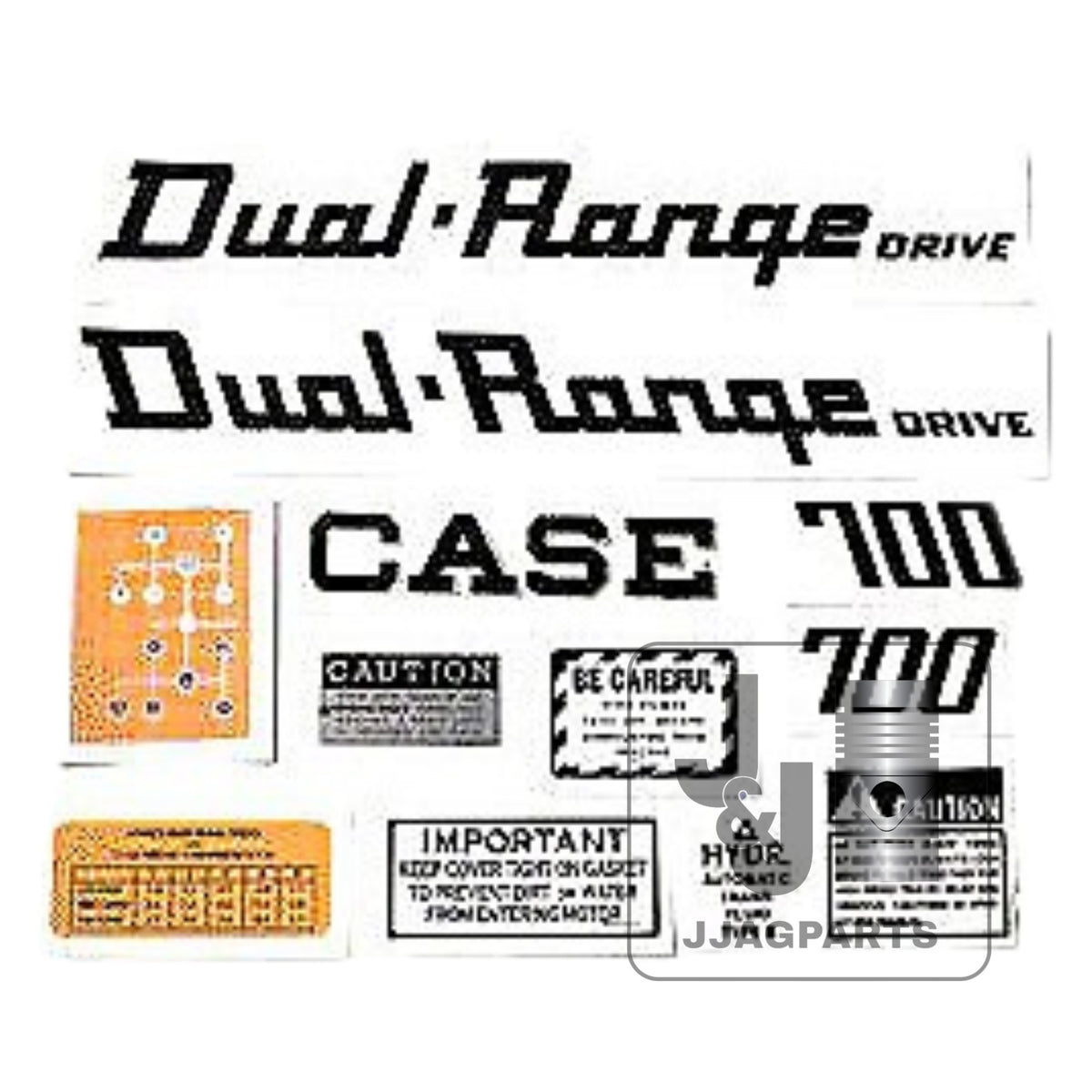 Mylar Decal Set Fits Case 700 Dual Range Tractor