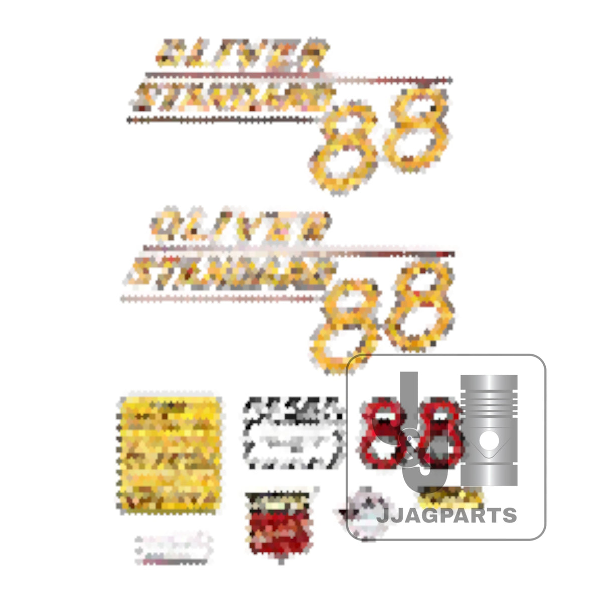 Mylar Decal Set Oliver 88 Standard Tractor | Yellow Numbers