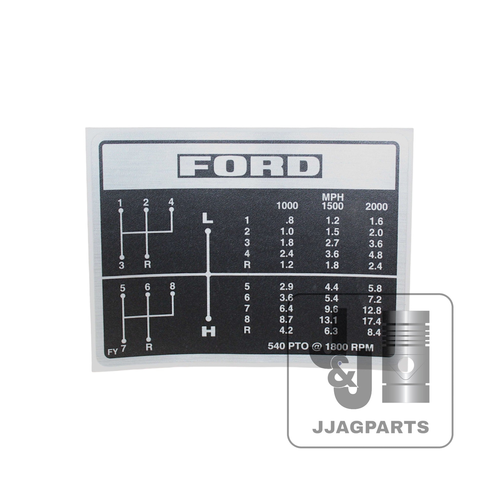 Transmission Shift Pattern Decal fits 1965-1985 Ford Industrial Tractor
