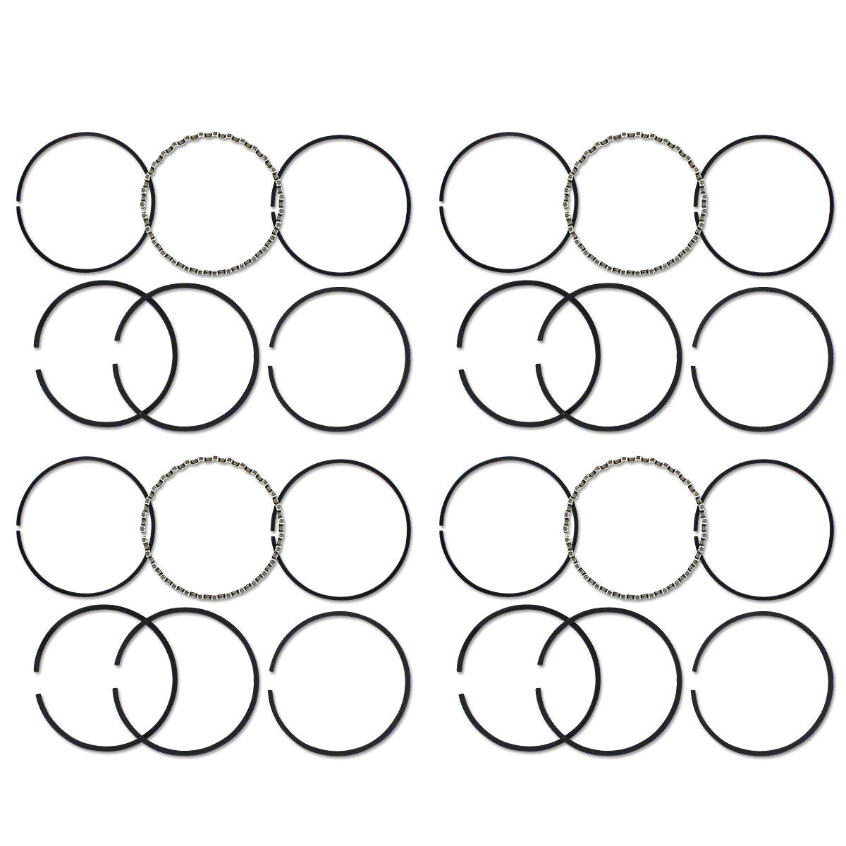 Piston Ring Set 4-Cyl 3-7/8" Bore Fits Massey Harris 44 44K Tractors 840898M91