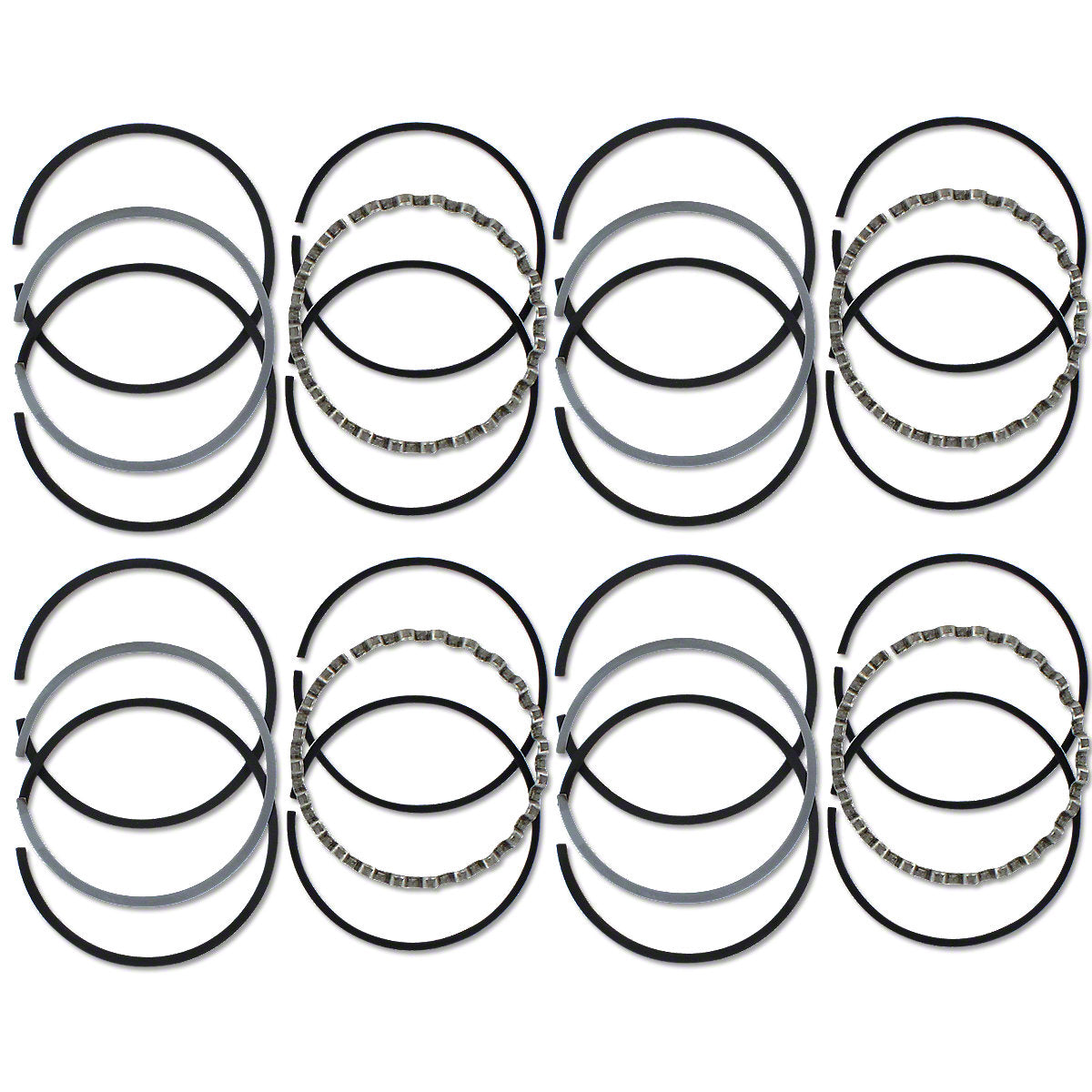 Piston Ring Set 4-Cylinder 3" Bore Fits Case V VC VO Tractors