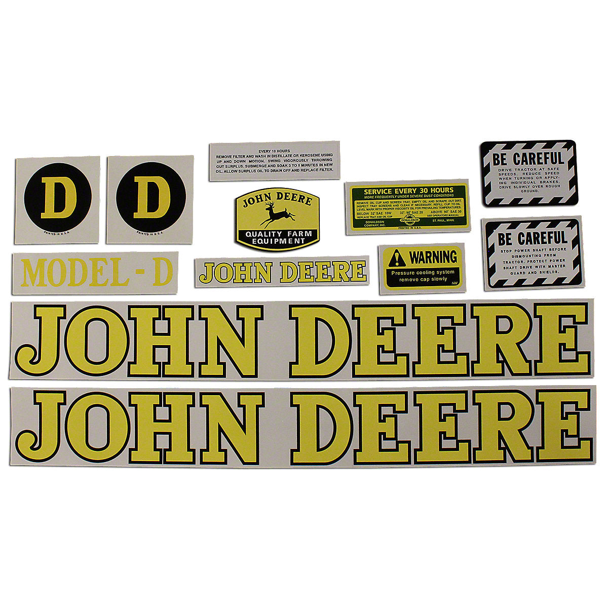 Mylar Decal Set Fits John Deere Tractor D (1939 & 1946)