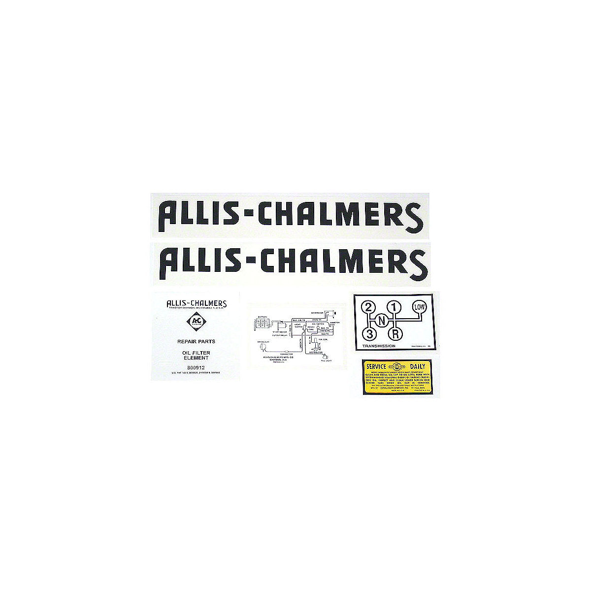 Mylar Decal Set Fits Allis Chalmers Tractor G