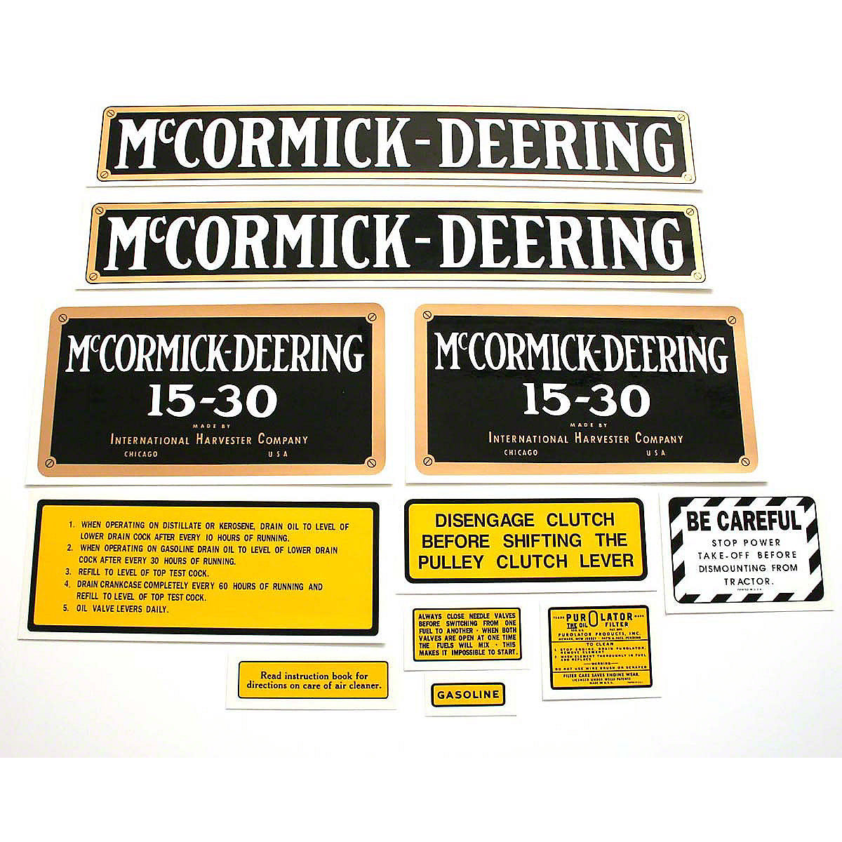 Mylar Decal Set Fits International 15-30 McCormick Deering Tractor