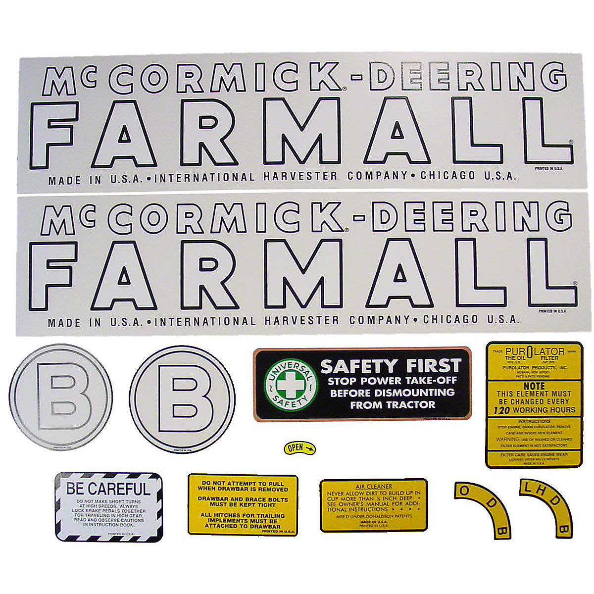 Mylar Decal-Fits International Tractor B McCormick Deering