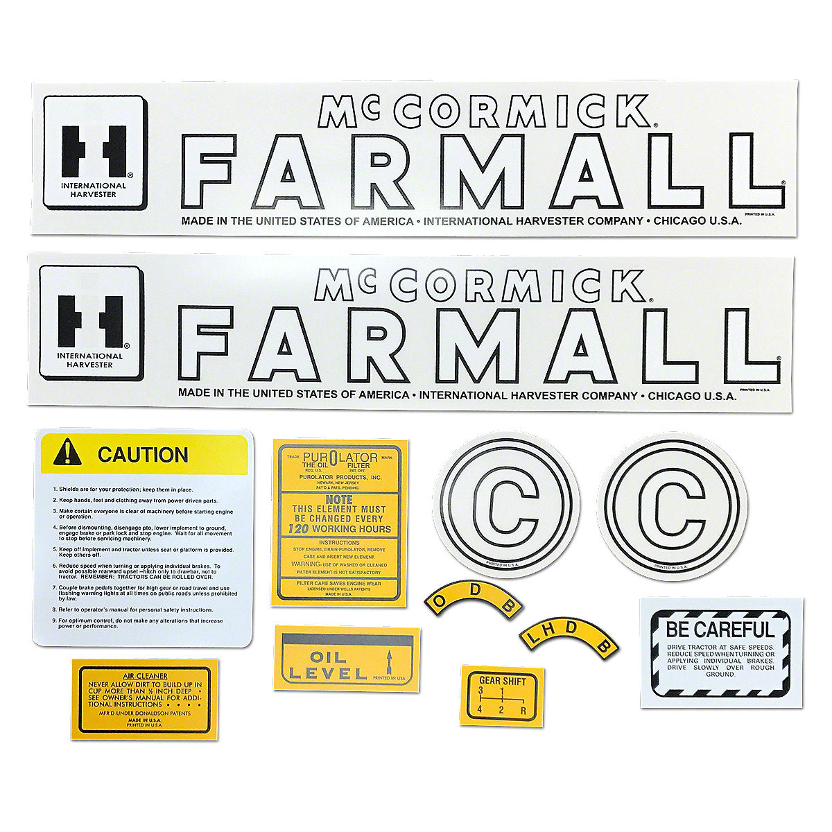 Mylar Decal-Fits International Tractor IH C 1945-52